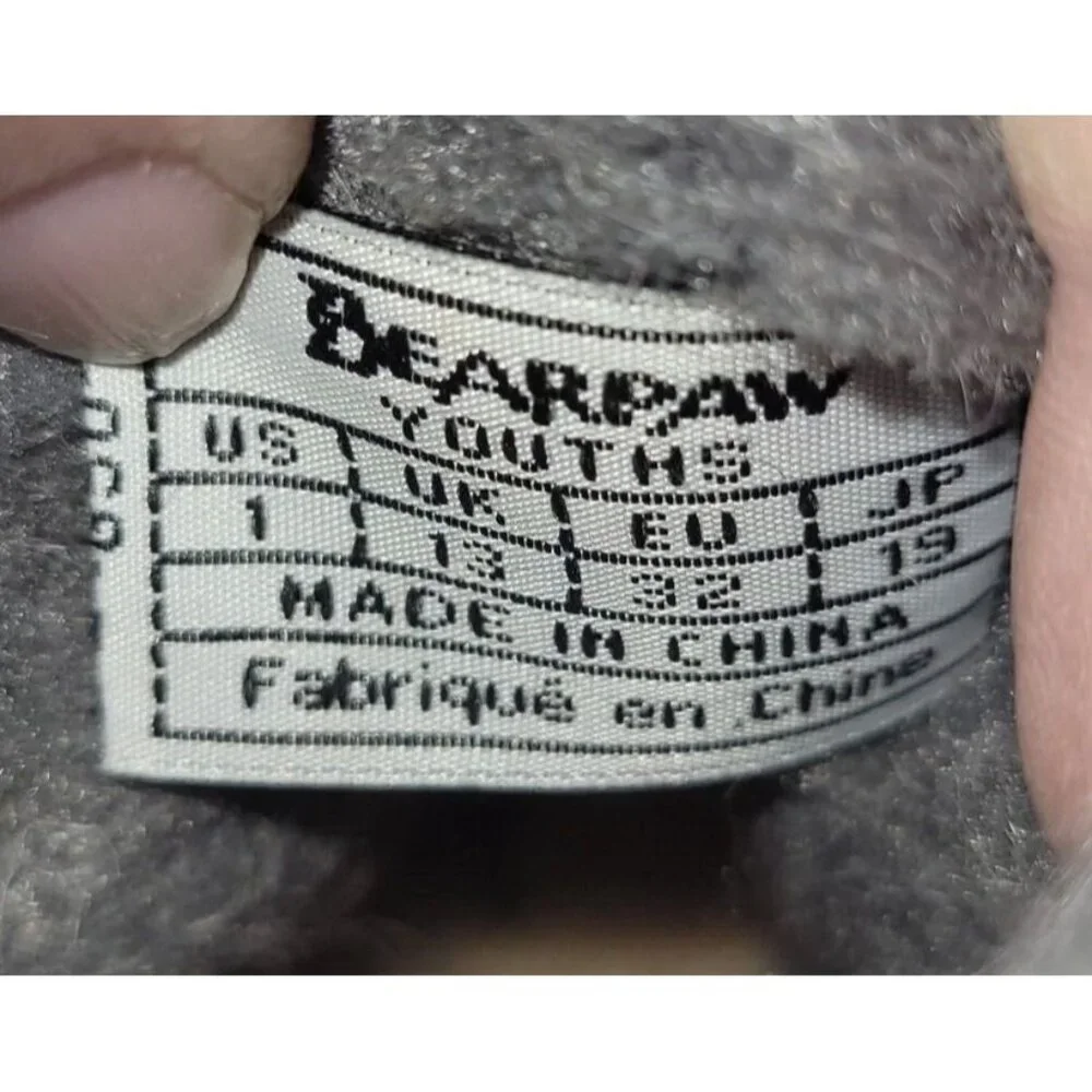Bearpaw Boot Youth Size 1 Black Bethany Waterproof Leather Wool Blend Lining New